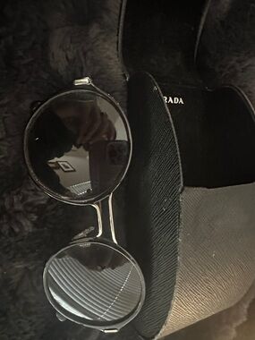 Prada Black Round Frame Sunglasses